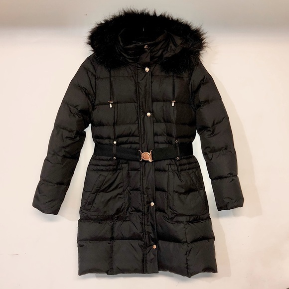 DKNY Faux-Fur-Trim Hooded Puffer Coat - Picture 1 of 4